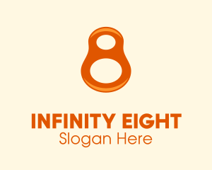 Eight - Orange Modern Number 8 logo design