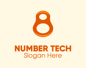 Number - Orange Modern Number 8 logo design
