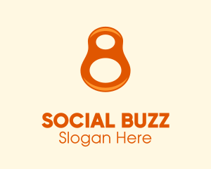 Twitter - Orange Modern Number 8 logo design