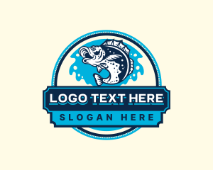 Fishing logo set template design Royalty Free Vector Image