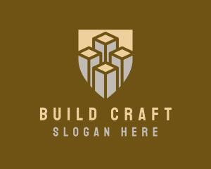 Skyscraper Building Shield logo design