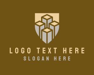 Elegant - Skyscraper Building Shield logo design