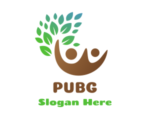 Brown Couple Leaf Logo