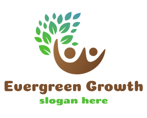 Brown Couple Leaf logo design