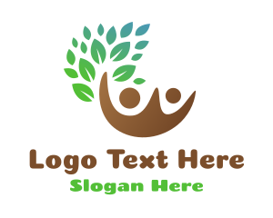 Brown Couple Leaf Logo