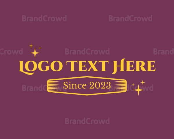 Golden Shiny Text Logo