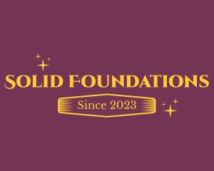 Mansion - Golden Shiny Text logo design