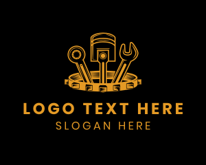 Factory - Piston Gear Mechanic logo design