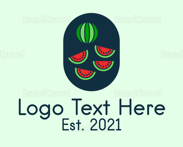 Watermelon Fruit Slices Logo