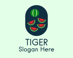 Watermelon Fruit Slices Logo