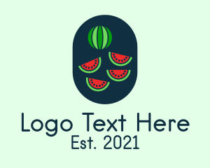 Fresh Fruit - Watermelon Fruit Slices logo design