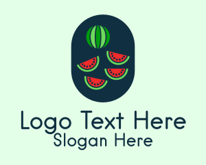 Watermelon Fruit Slices Logo