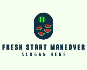 Watermelon Fruit Slices logo design