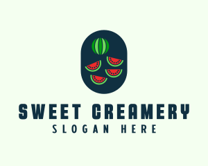 Watermelon Fruit Slices logo design