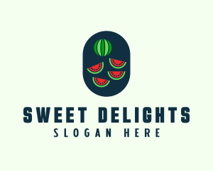 Watermelon Fruit Slices logo design