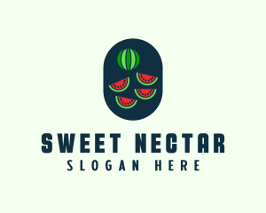 Watermelon Fruit Slices logo design