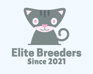 Gray Cat Character logo design