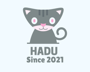 Cat Breeding - Gray Cat Character logo design