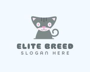 Gray Cat Character logo design