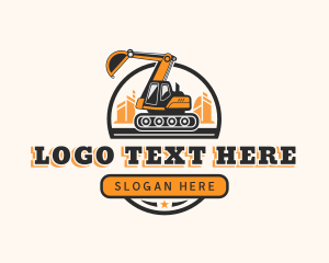 Backhoe - Construction Builder Excavator logo design