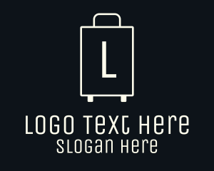 Luggage - White Monoline Luggage Letter logo design