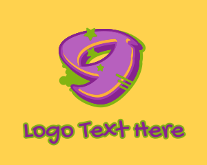 Music Label - Graffiti Star Number 9 logo design