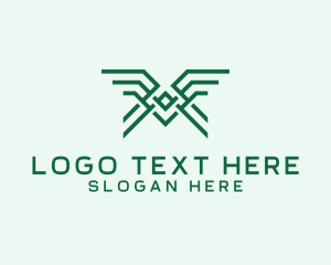 Logistic Services - Minimalist Linear Bird logo design