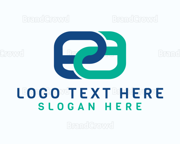 Digital Letter EA Monogram Logo
