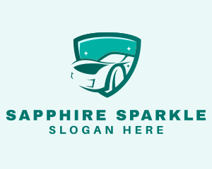 Sparkling Shield Racecar logo design