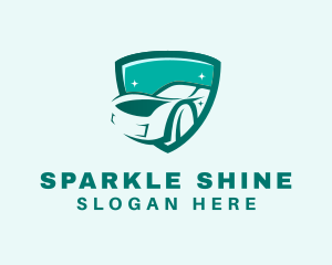 Sparkling Shield Racecar logo design