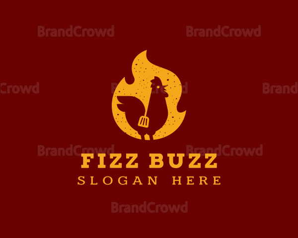 Smoked Chicken Flame BBQ Grill Logo