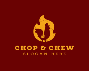 Chicken Flame BBQ Grill Logo