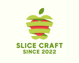 Sliced - Healthy Apple Fruit logo design