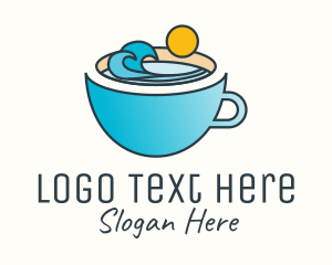 Espresso - Beach Coffee Cup logo design