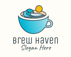 Beach Coffee Cup logo design