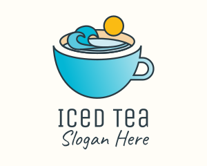 Beach Coffee Cup logo design