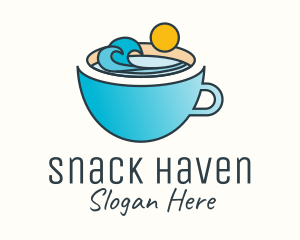 Beach Coffee Cup logo design