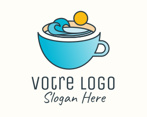 Coast - Beach Coffee Cup logo design