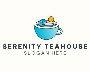 Beach Coffee Cup logo design