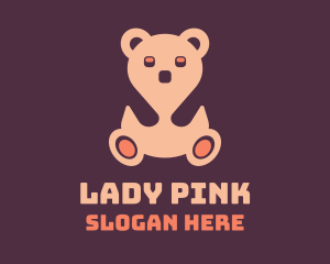 Pink Teddy Bear logo design