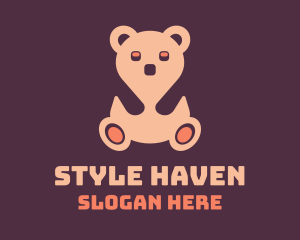 Souvenir Shop - Pink Teddy Bear logo design