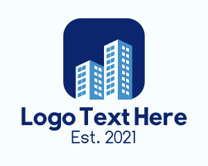 Lot - Twin Building Badge logo design