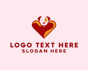 Dachsund - Cute Heart Dog logo design
