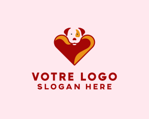 Cute Heart Dog  Logo