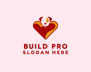 Pooch - Cute Heart Dog logo design