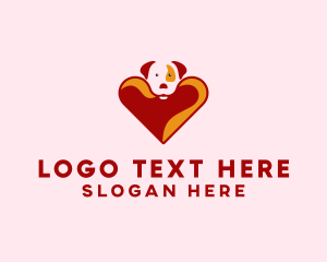 Cute Heart Dog  Logo