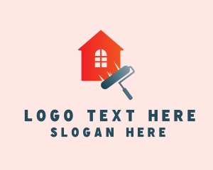 Window - House Paint Roller logo design