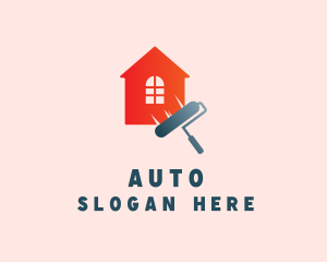 House Paint Roller logo design
