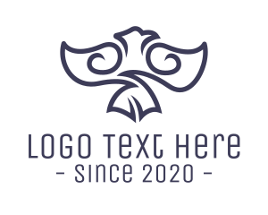 Curvy - Blue Tribal Eagle logo design