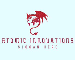 Mythical Dragon Globe logo design